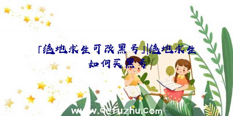 「绝地求生可改黑号」|绝地求生如何买黑号